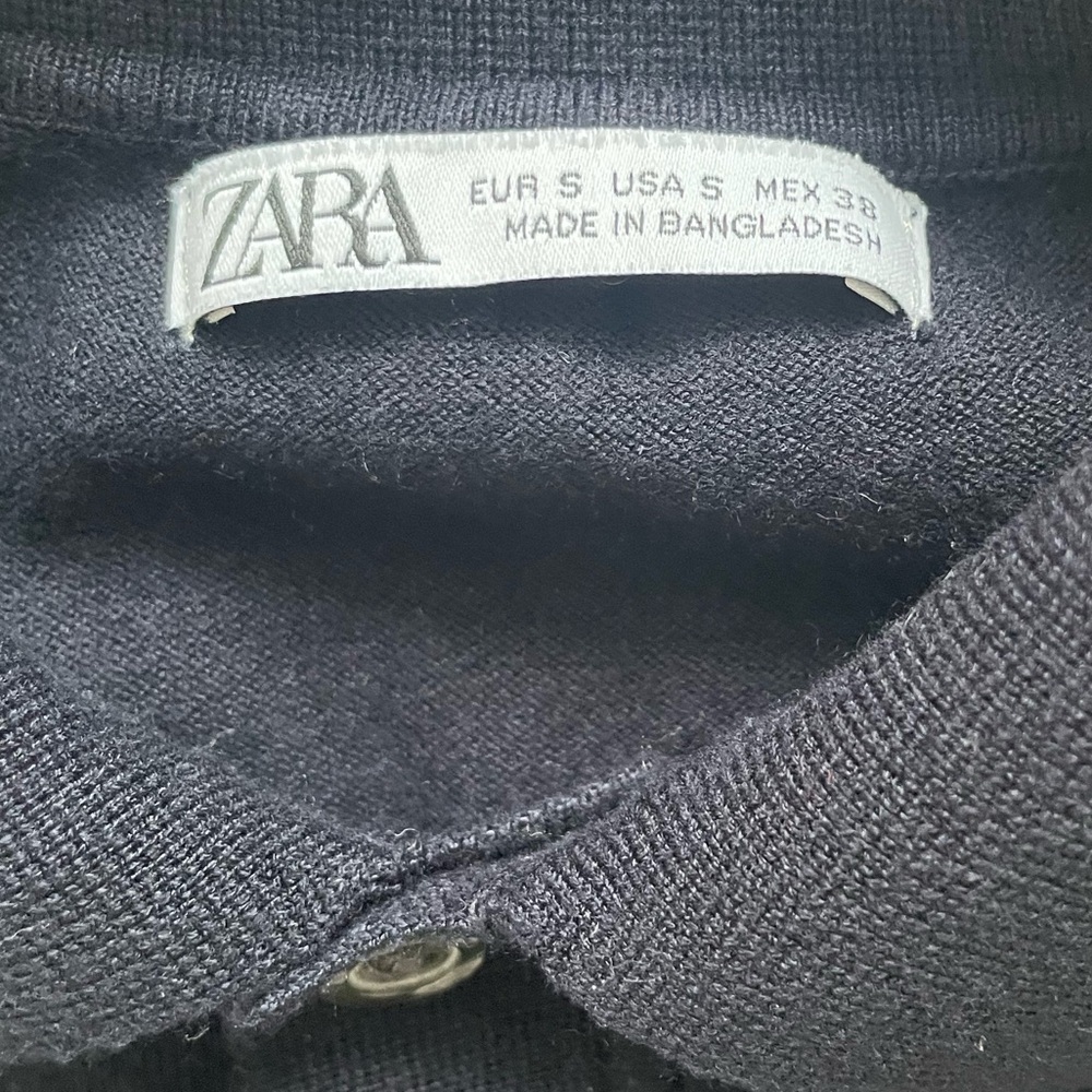 Zara Women’s Button Up Polo Business Casual Office Minimalist Winter Knit Trendy - Picture 3 of 3